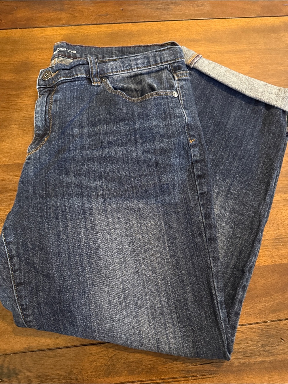 Liz Claiborne Dark Blue Cropped Straight Denim Pants